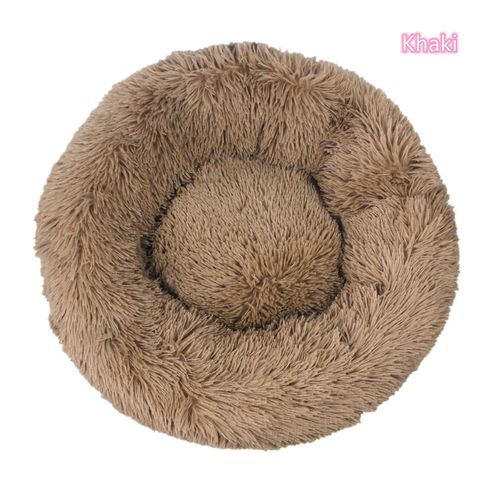 Lit Pour Chat Super Doux En Peluche,Lavable,Pleine Taille,Lit Calme,Beignet,Artefact De Couchage Confortable,Adapté À Toutes Sortes De Chats.Khaki.L
