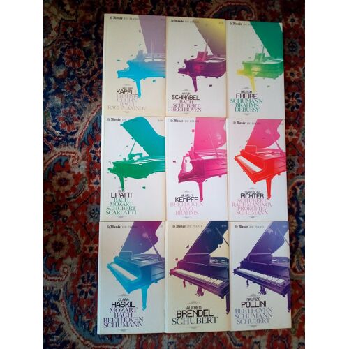 Le Monde Du Piano. Lot De 9 X 2 Cd N°4+6+8+9+12+23+24+25+27+ Livret De +/-40 Pages. Pollini, Brendel, Haskil, Richter, Kempff, Lipatti, Freire, Schnabel, Kapell. Excellent Pour (Re)Découvrir Le Piano