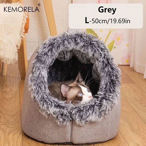 Lit Pour Chat Lit De Couchage Confortable Pour Animaux De Compagnie,Lit Pour Chat Portable Lit Pour Animaux De Compagnie Chaud Et Épaissi Avec Poignée Lit Pour Chat Portable.Grey L.