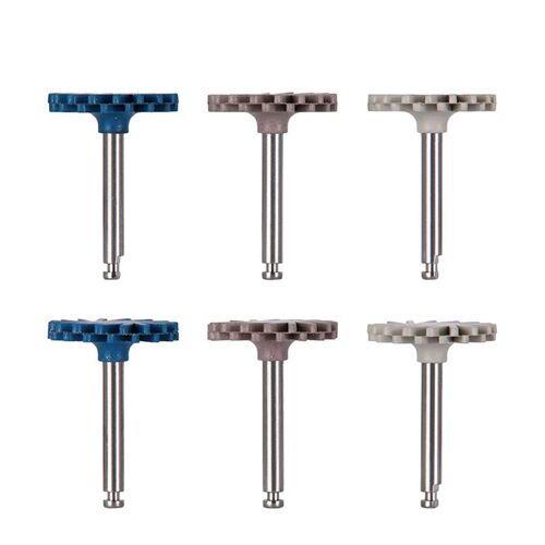 6pcs/Set Dentaire Caoutchouc Polisseuse Composite Résine Polissage Diamant Système Ra Disque Kit 14mm Roue Spirale Flex Fraises Outils