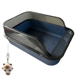 Soins Pour Animaux De Compagnie Sans Stress T2! Bac À Litière Jumbo Open Cat¿Conception Épaissie,Anti-Éclaboussures Et Nettoyage Rapide (Cadeau Gratuit À L'intérieur!).Blue.