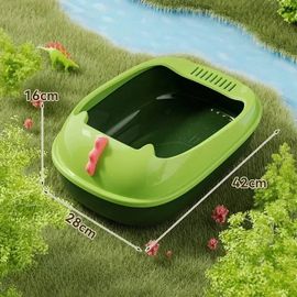 Bac À Litière Pour Chat,Toilettes Pour Chat,Grande Capacité,Bac À Sable Pour Chat,Lavabo De Nettoyage,Salle De Bain,Plateau Semi-Fermé Anti-Éclaboussures Pour Chats,Fourniture Pour.Green.