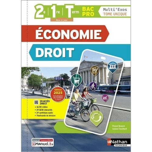 Economie Droit 2de/1re/Tle Bac Pro - Livre + Licence
