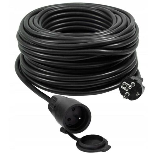 VERTEX PZO50M Rallonge électrique rétractable 50 m 3x2,5 mm Noir