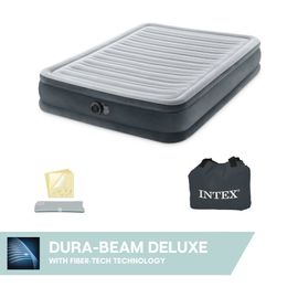 Matelas gonflable Intex - Comfort Plush Mid-Rise - Lit français - 137x191x33 cm (LxLxH) - Gris - Motopompe intégrée