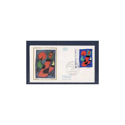 Enveloppe 1er Premier Jour D'émission - Philatélie Cef - Joan Miro D'après Calvente - Arphila 75 Paris 14 Septembre 1974