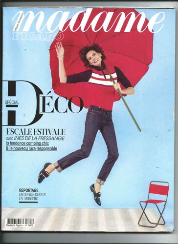 Madame Figaro 19/04/2019 Ines De La Fressange, Kaya Scodelario, Karl Lagerfeld, Arthur H, Caroline Scheufele, Philippe Stark, Édouard Perrin & Thomas Darmon, Uma Thurman, Audrey Diwan, Laure Prouvost