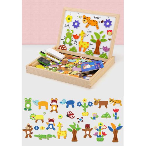 Puzzle Magnétique Avec Tableau Double Face Aimanté Pour Enfant 3 Ans Et Plus 36 Pièces
