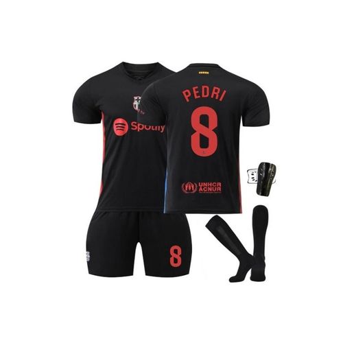 Fc Barcelone Maillot Extérieur 2024/25 Pedri #8 Ensemble Football 3 Pièces Avec Protège-Genoux