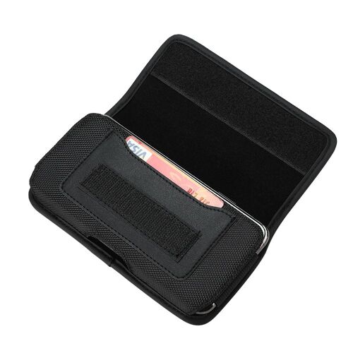 Convient pour iPhone 14 Crossbody MAX Leather Case Card Slotted Oxford Fabric Nylon Fabric Wear Belt Pouch