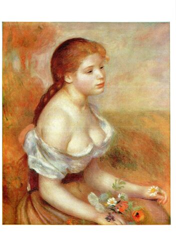 Carte Postale D'une Reproduction D'un Tableau D'auguste Renoir  : « Jeune Fille Aux Fleurs » (Metropolitan Museum Of Art, New York)