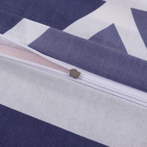 Sjzg-Housse De Couette 200x200 3-Pièces Bleu - Oeko-Tex 80% Coton & 20% Polyester, 1x Housse De Couette Avec Fermeture Éclair + 2x Taies D'oreiller À Fermeture Enveloppe De 50x80 Cm, Modèle Stripe