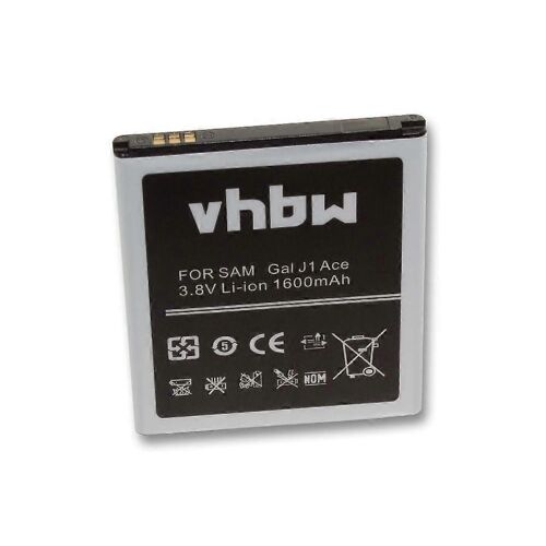Batterie Vhbw Compatible Avec Samsung Galaxy J1 Ace Dual Sim 3g, J1 Ace Duos 4g, J1 Ace 3g Duos, J1 Ace Mobile Phone Smartphone (1600mah, 3.8v, Li-Ion)