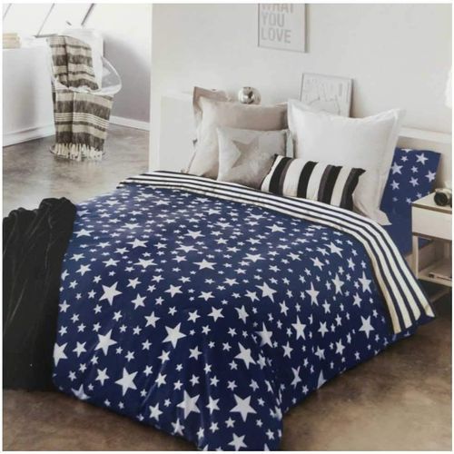 Sjzg-Housse De Couette Givette Bleue Pour Lit De 150 X 190/200 Cm, 50 % Coton, 50 % Polyester. Couleur Bleue.