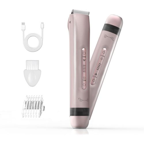 Rasoir Electrique Feminin, Tondeuse Électrique 2 En 1, Étanchéité Ipx7, Rechargeable Tondeuse Bikini Femme Pour Le Visage, Le Haut, Les Lèvres, Le Menton, Les Aisselles, Les Jambes, Rose
