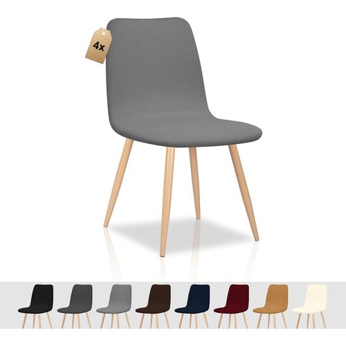 Few-Housse De Chaise Scandinaves Lot De 4 Housse De Chaise Extensible Salle À Manger Universel Amovible Lavable Durable Couverture De Chaise Sans Accoudoir Pour Cuisine Restaurant Décoration,Gris