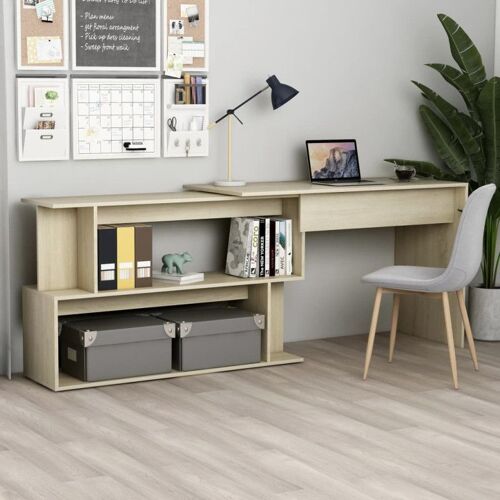 Vidaxl Bureau D'angle Chêne Sonoma 200x50x76 Cm Aggloméré