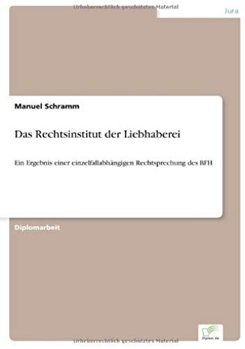 Das Rechtsinstitut Der Liebhaberei