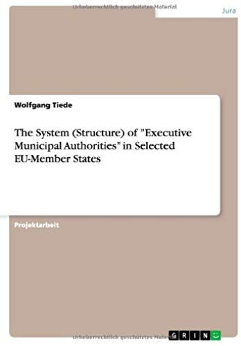 The System (Structure) Of "Executive Municipal Authorities" In Selected Eu-Member States