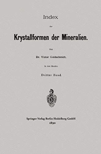 Index Der Krystallformen Der Mineralien
