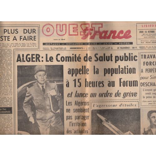Ouest France Du 16 Octobre 1958