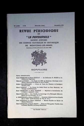 Revue Périodique De "La Physiophile" Société D'études Des Sciences Naturelles Et Historiques De Montceau-Les-Mines Décembre 1975 N°83