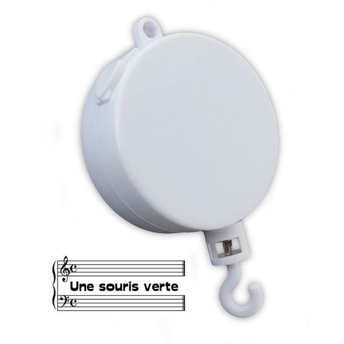 Boîte À Musique Pour Mobile - Lutece Creations - Une Souris Verte - 18 Notes - Blanc