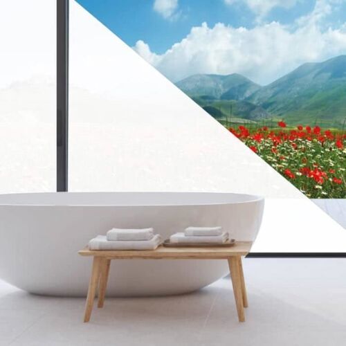 EASY PROTEC Film adhésif pour vitrage Dépoli Blanc Anti Regard 100x90cm