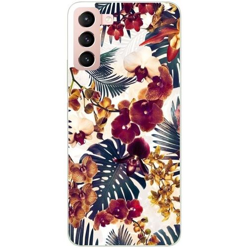 Coque Pour Galaxy S21 Plus Jungle Automne Tropical Violet