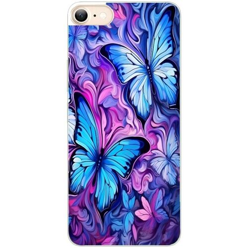 Coque Pour Iphone 7 8 Et Se Papillon Violet Uv