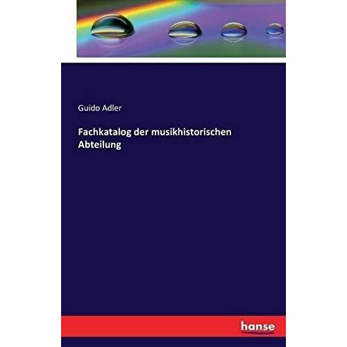 Fachkatalog Der Musikhistorischen Abteilung