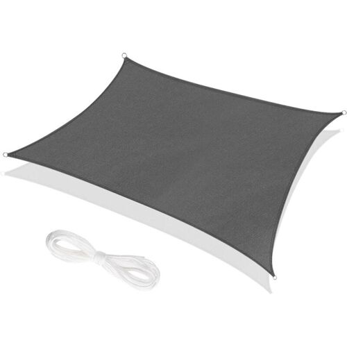 Voile D'ombrage Rectangle Gris 3 × 3 Metres, Toile Impermeable Une Protection Des Rayons Uv A 95%, Pour En Plein Air, Jardin & Terrasse, Pelouse, Decking Pergola Goodnice
