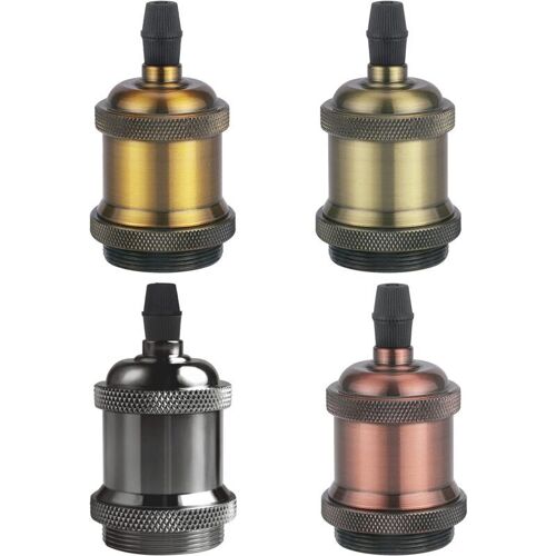 Vintage E27 Douille De Lampe, Edison Retro Suspension Lampe, Solide Ceramique Adaptateur, 4 Pieces Melange Socket Goodnice
