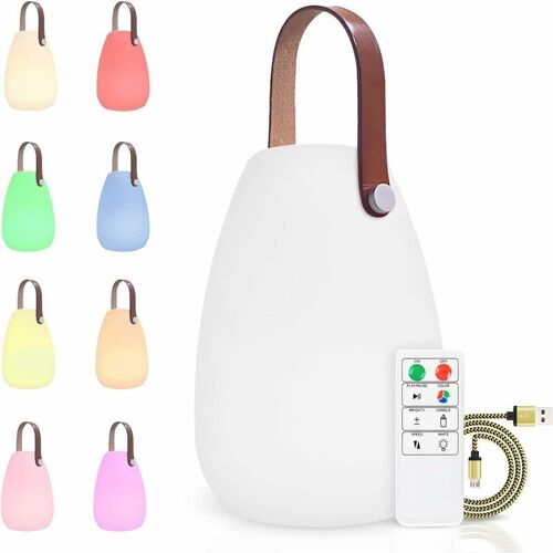 Lampe De Table Led Exterieur Avec Telecommande Blanc Chaud 8 Couleurs Intensite Variable Lampe De Table Sans Fil Etanche Decoration Ideale Pour Votre Maison Et Jardin (Ronde) Goodnice