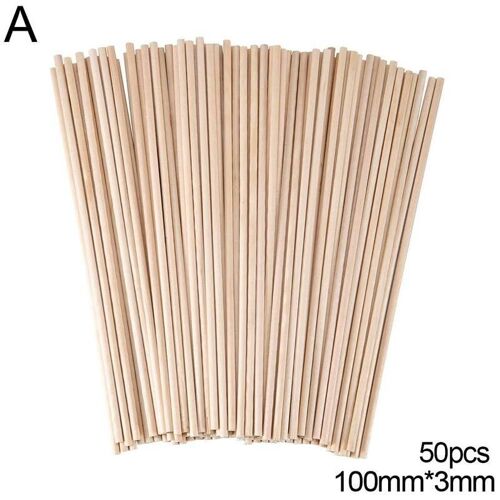 Bâtons Ronds En Bois Pour L'artisanat, 25/50 Pièces, Pour Faire Des Sucettes Glacées Et Des Modèles, Goujons De Gâteau Pour Enfants, Bricolage, Outils De Construction De Modèles 10/15/20/3 C9p9