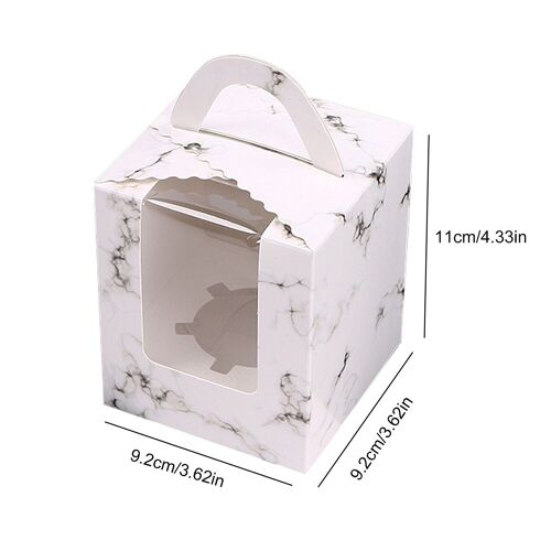 Boîtes À Cupcakes En Papier Avec Caavités Et Emballage, Boîte À Cupcakes Avec Poignée De Fenêtre, Porte-Muffin, Récipient À Dessert, 1 Pièce