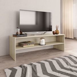 Meuble Tv 1 Étagère 120 X 40 X 40 Cm Chêne Sonoma Bois Contreplaqué