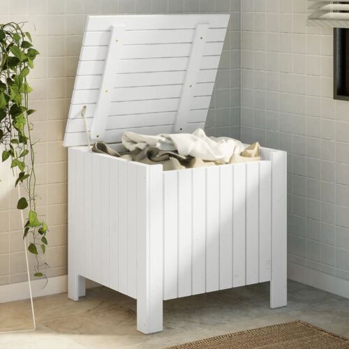 Vidaxl Boîte De Rangement Avec Couvercle Rana Blanc Bois Massif De Pin