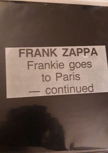 Frank Zappa Frankie Goes To Paris - Continued Recorded Live In Paris 1970 Édition Limité  Collector 