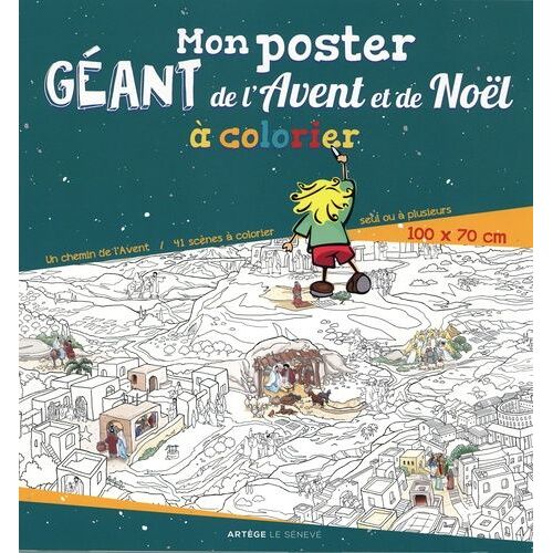 Mon Poster Géant De L'avent Et De Noël À Colorier