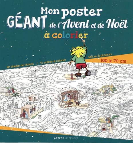 Mon Poster Géant De L'avent Et De Noël À Colorier