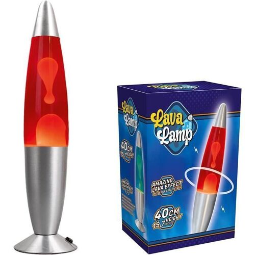 Lava Lamp Rouge - Lampe À Lave Enfant Et Adulte 38 Cm | Lampe Ambiance Zen | Gadget Insolite Utile, Objet Insolite, Ampoule Incluse