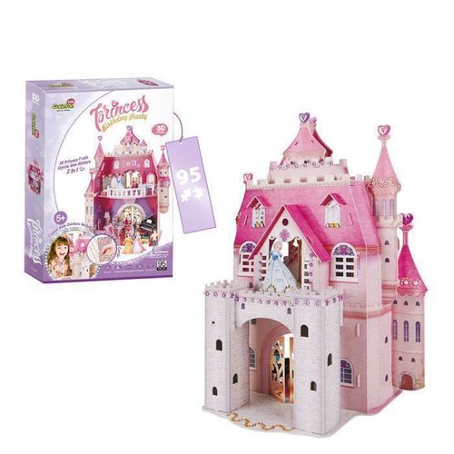 Party Town Princess Birthday Party Puzzle 3d Maison De Poupées Pour Filles 95 Pi Ces 524 Autocollants En Verre 5 Ans Ou Plus E1622h Multicolore