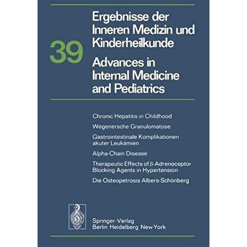 Ergebnisse Der Inneren Medizin Und Kinderheilkunde/Advances In Internal Medicine And Pediatrics