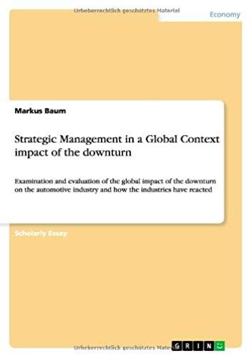 Strategic Management In A Global Context Impact Of The Downturn