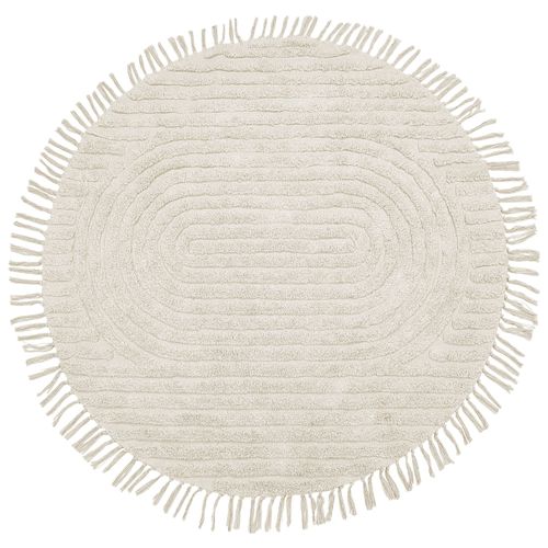 Tapis En Coton Beige D 140 Cm Halfeti