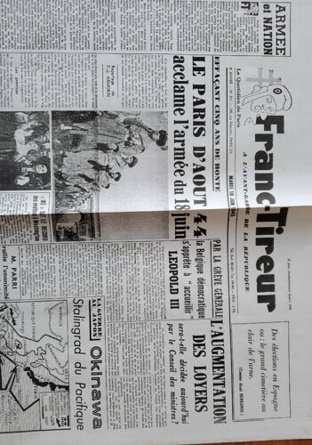 Franc-Tireur À L'avant-Garde De La République - Édition Du Mardi 19 Juin 1945