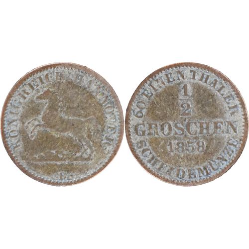Allemagne - Hanovre - 1858 - 1/2 Groschen - Georg V - 20-270