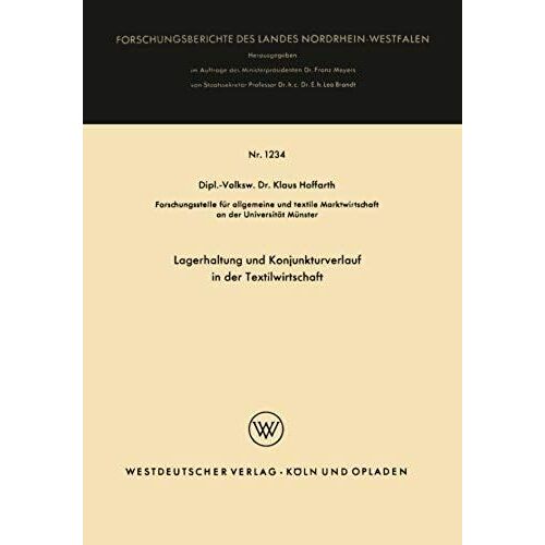 Lagerhaltung Und Konjunkturverlauf In Der Textilwirtschaft