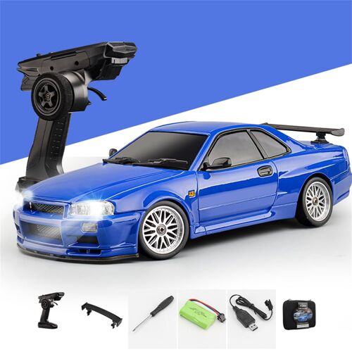 Ldrc 1899/A99 Rtr 1/18 2.4g Rwd Voiture Rc Drift Gtr R34 Gyroscope Optionnel Lumière Led Sur Route Carrosserie En Alliage Entièrement Proportionnelle Modèles De Véhicules De Course Jouets-Générique